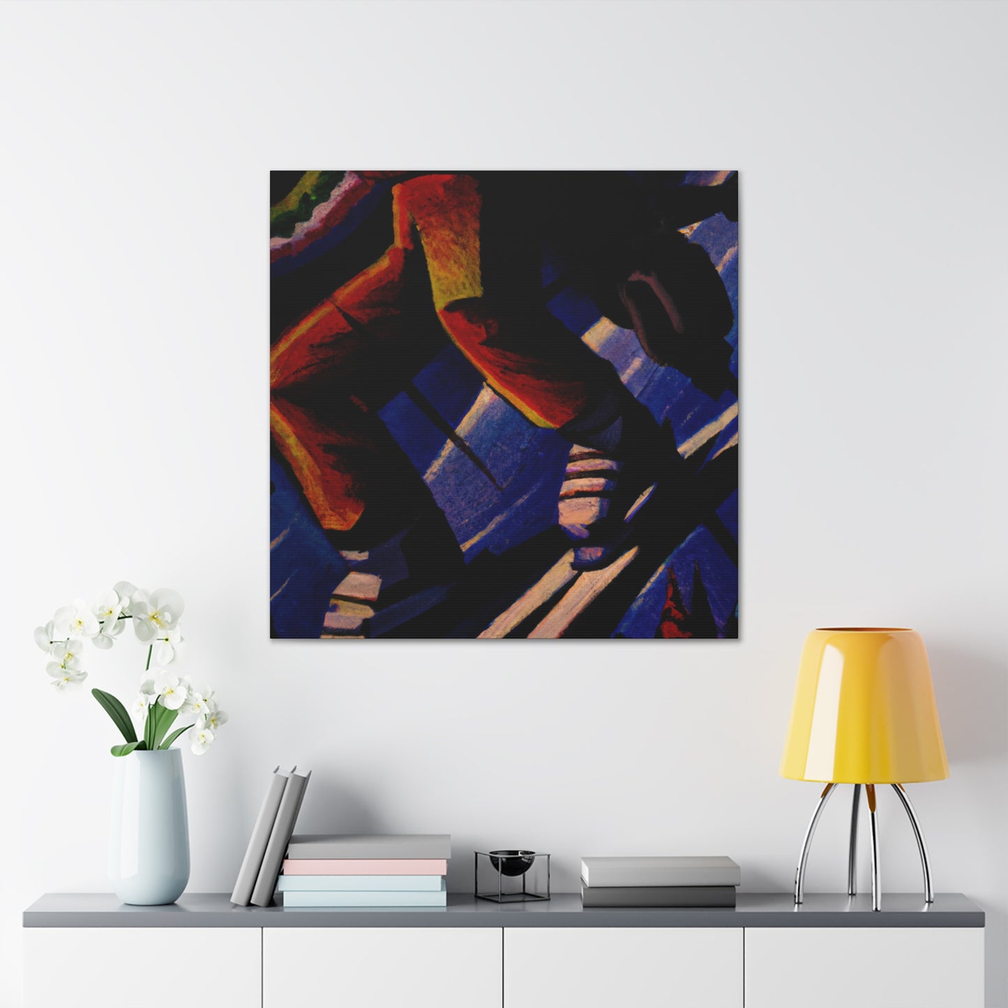 "Skiing in Art Deco" - Canvas