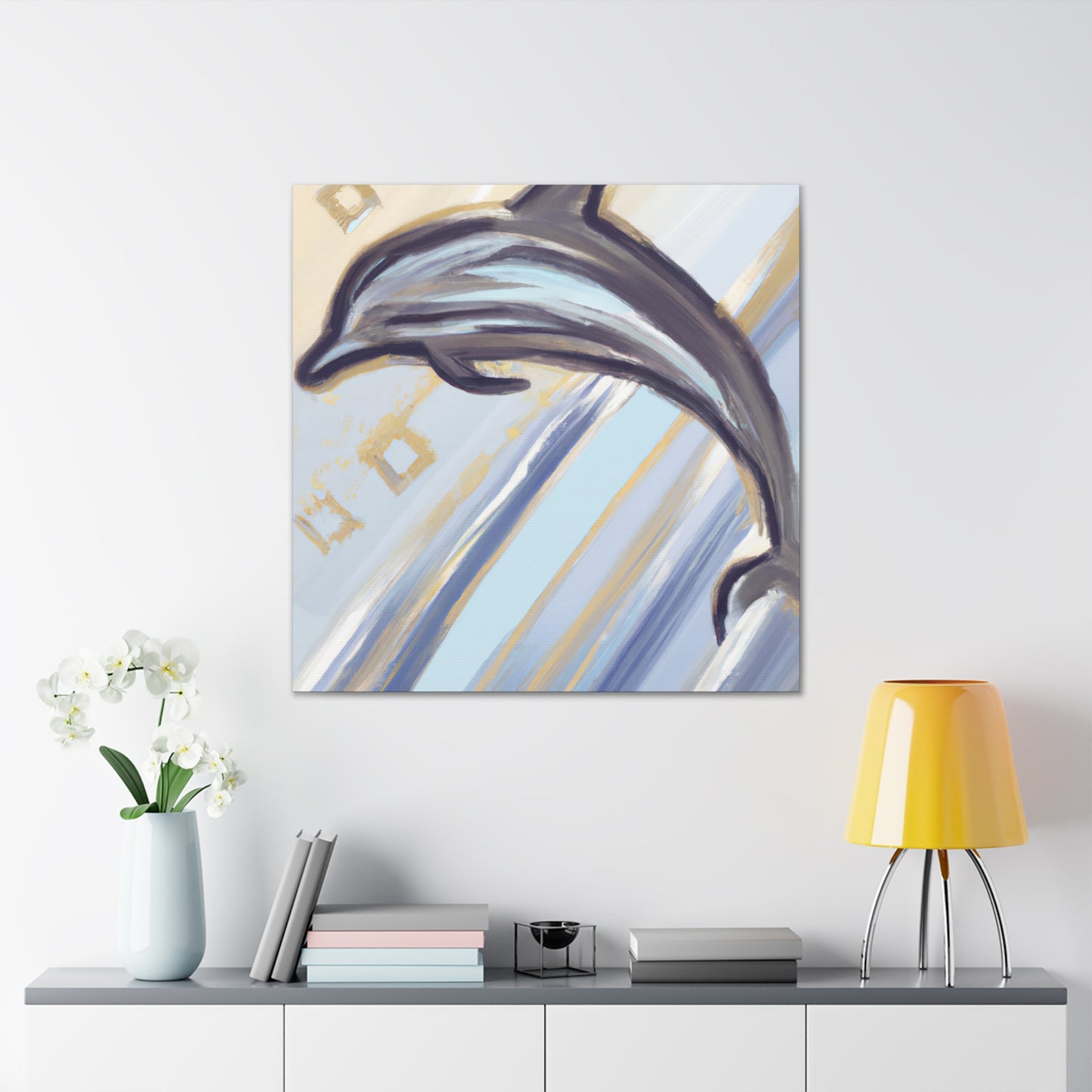 "Dancing Dolphin Delight" - Canvas