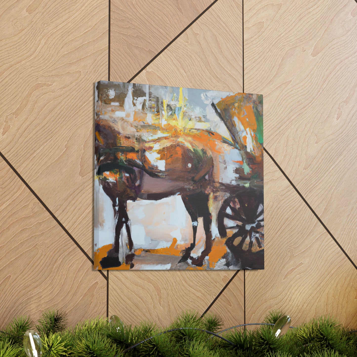 "Horse and Carriage Journey" - Canvas