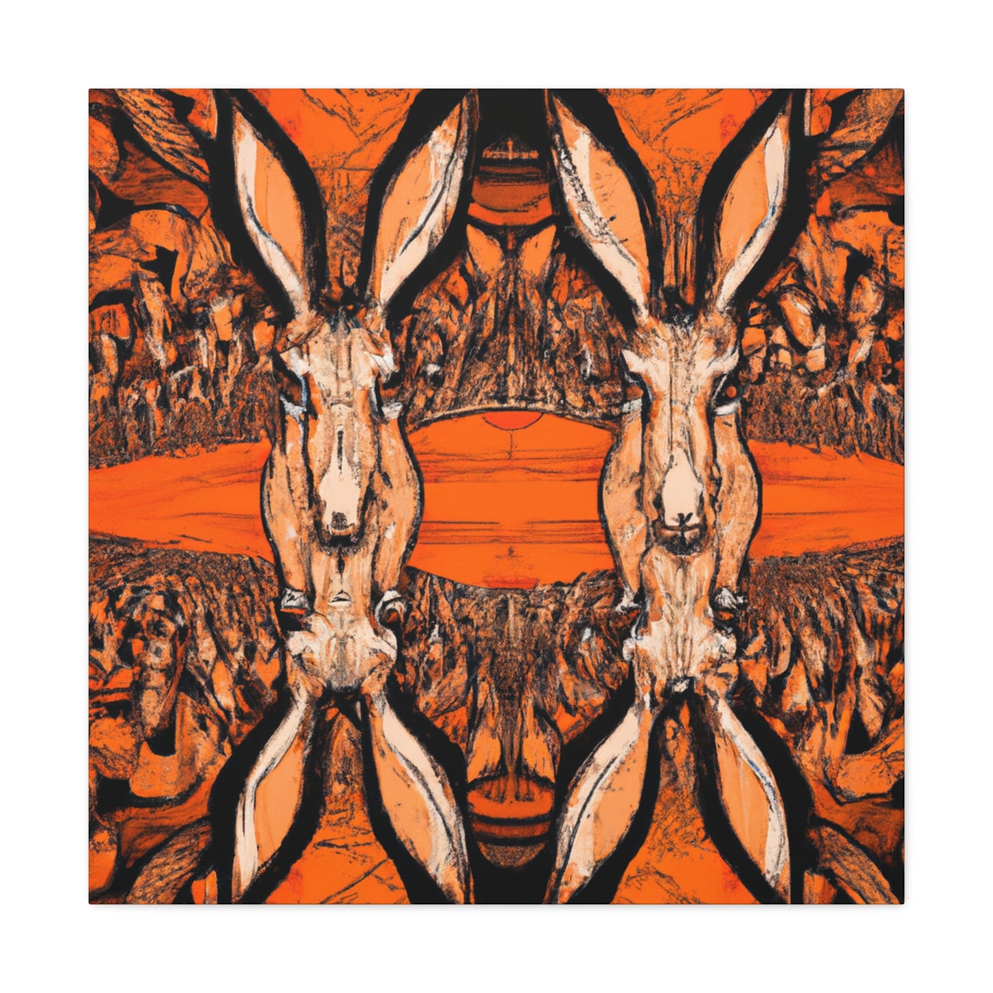 "Jackrabbit In Deco" - Canvas