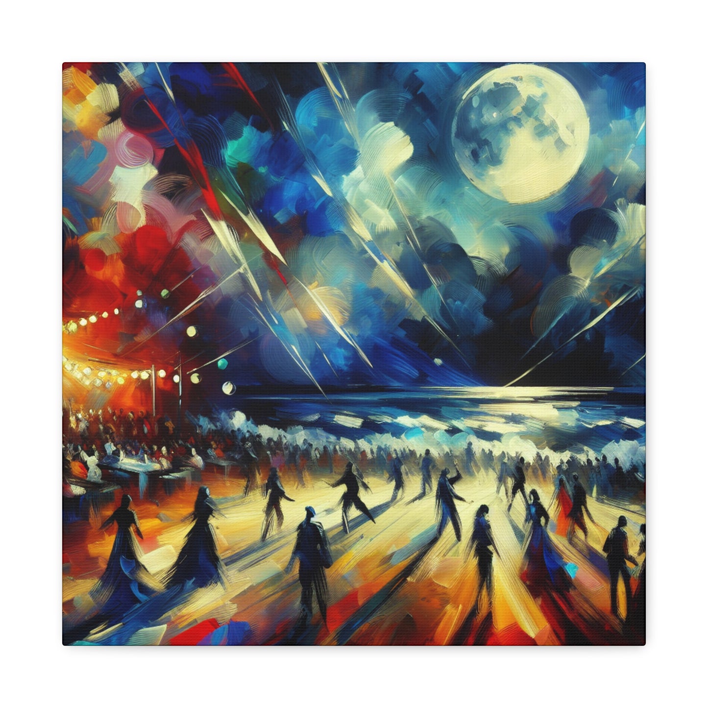 Nocturnal Coastal Revelry - Canvas