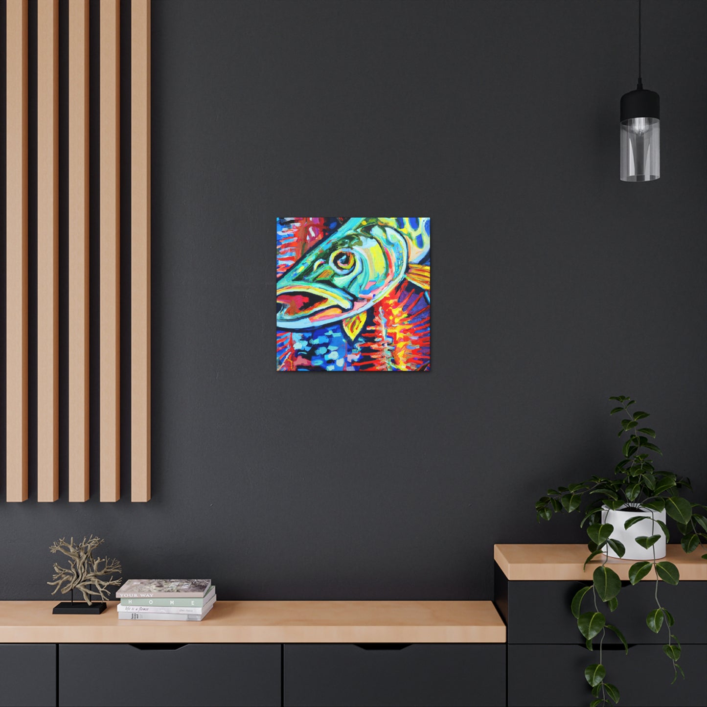 "Pike in Moonlight Aquarium" - Canvas