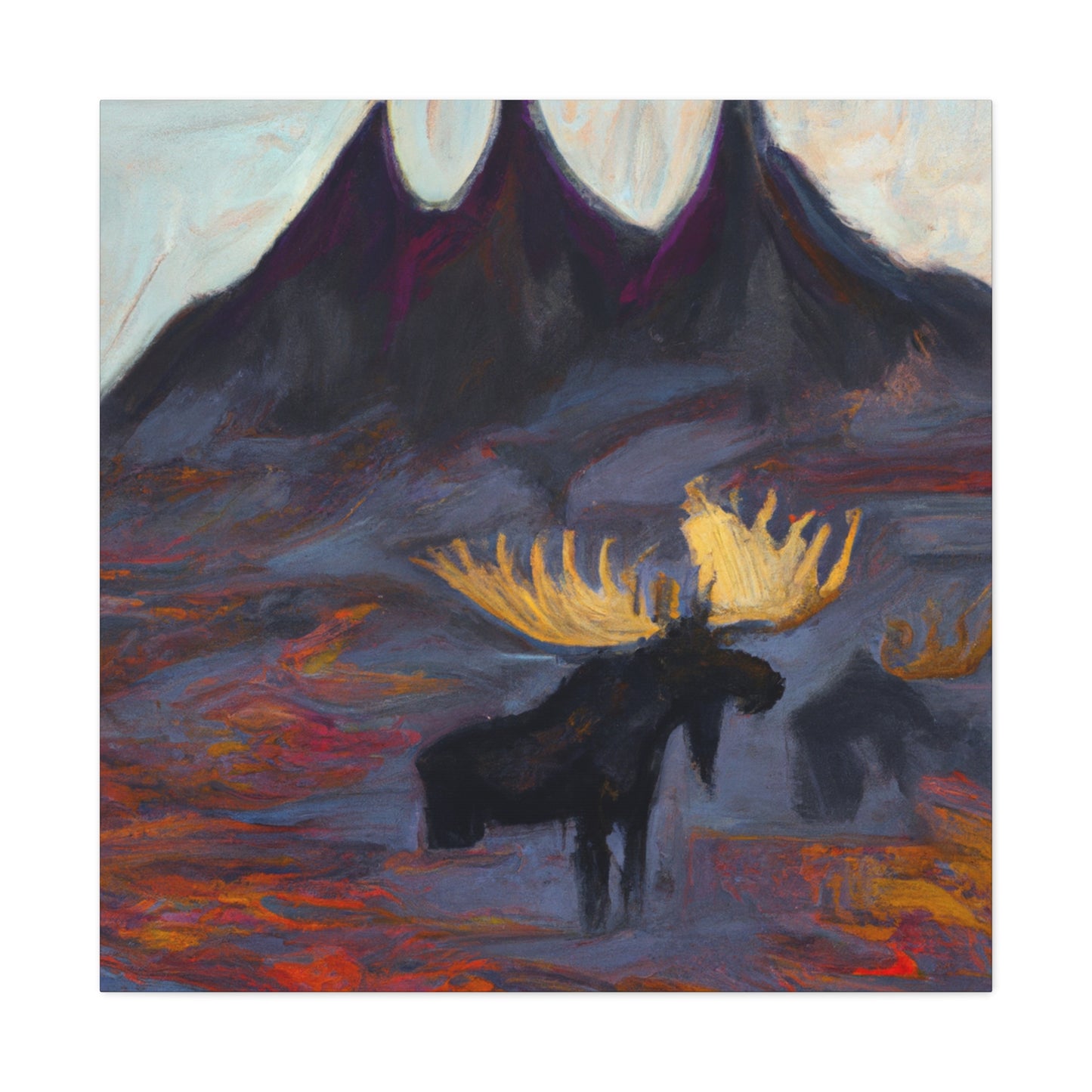 Moose Among Columns - Canvas