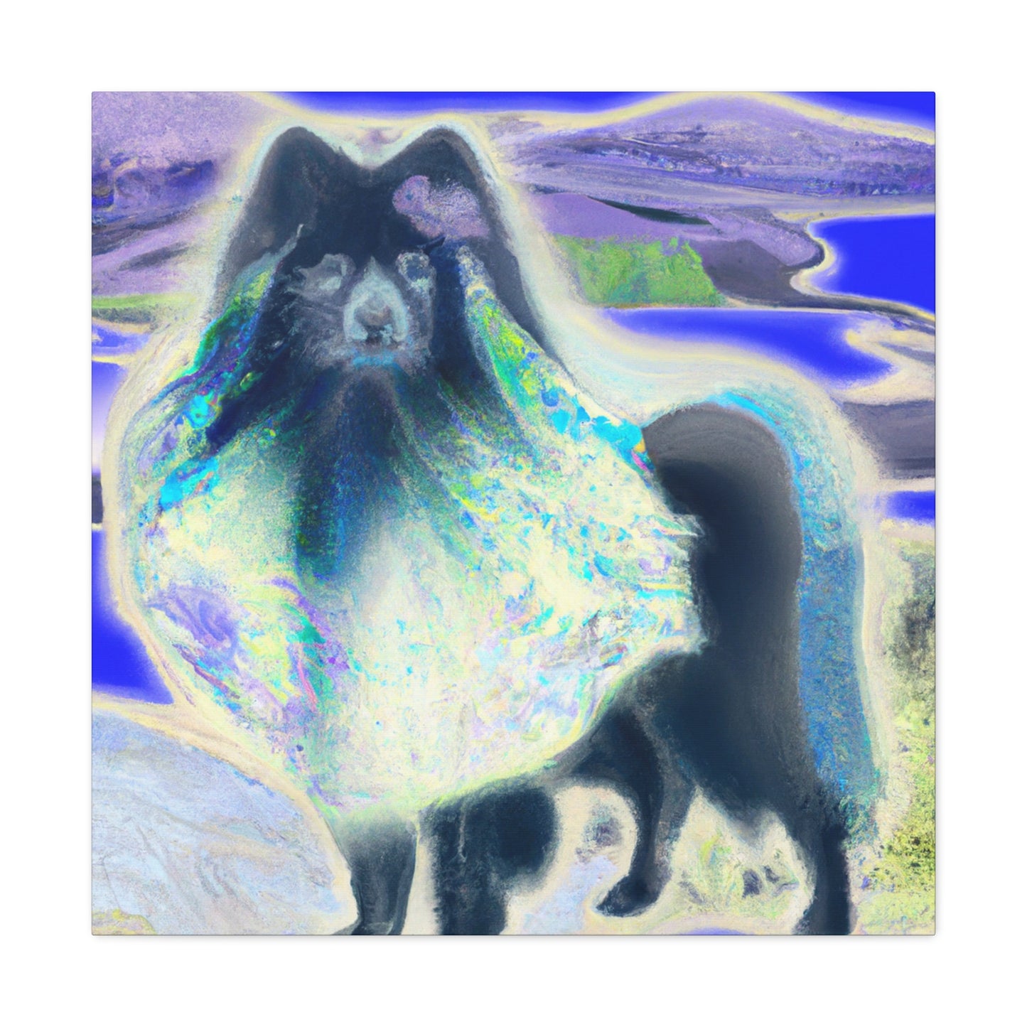 "Keeshond with Surrealism" - Canvas