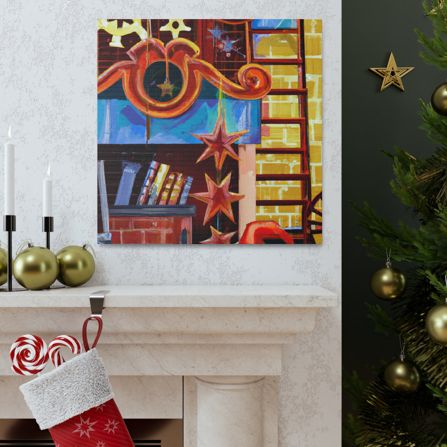 Santa's Workshop Splendor - Canvas