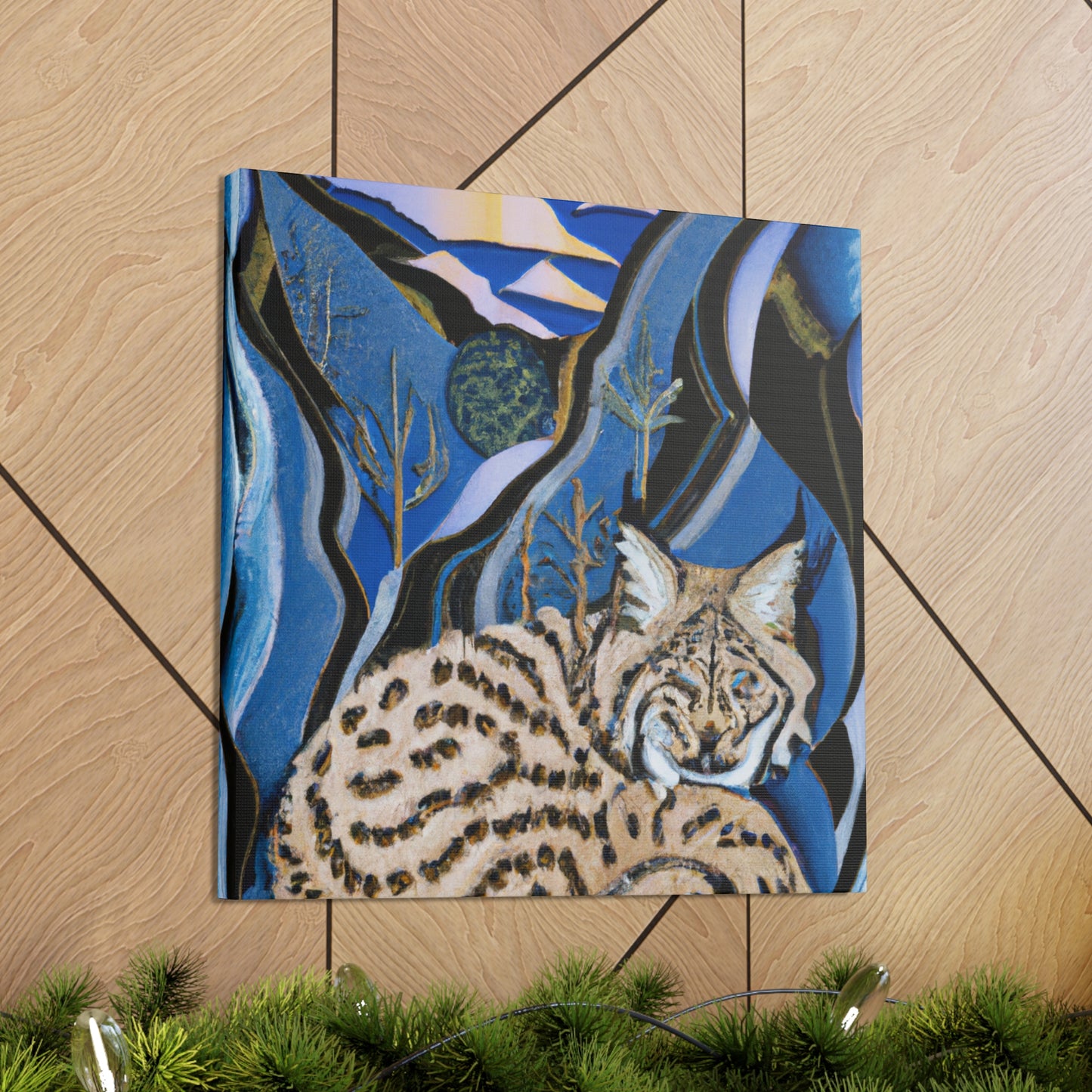 "Bobcat in Art Deco" - Canvas