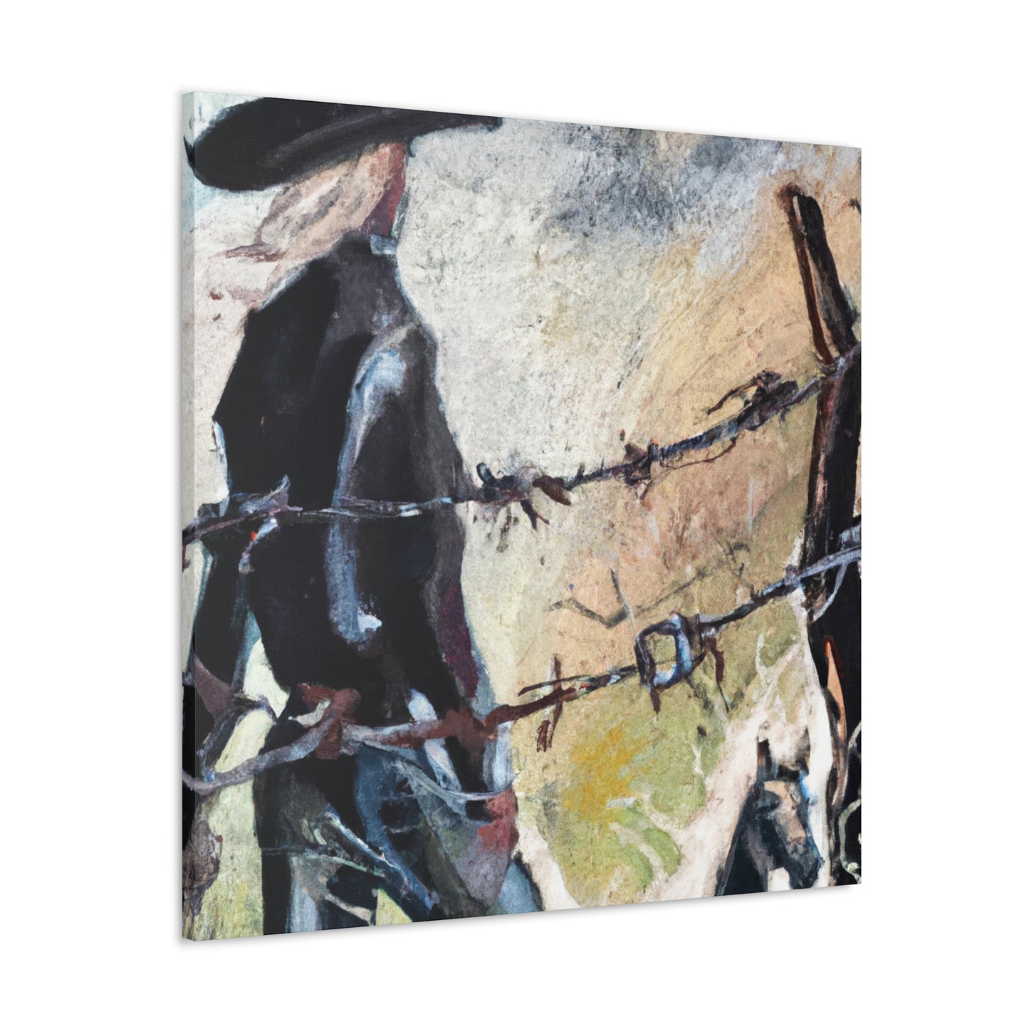 "Barbed Wire Embrace" - Canvas