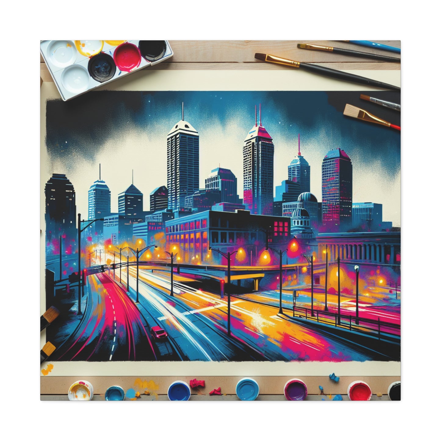 "Urban Echoes: Hoosier Horizons" - Canvas