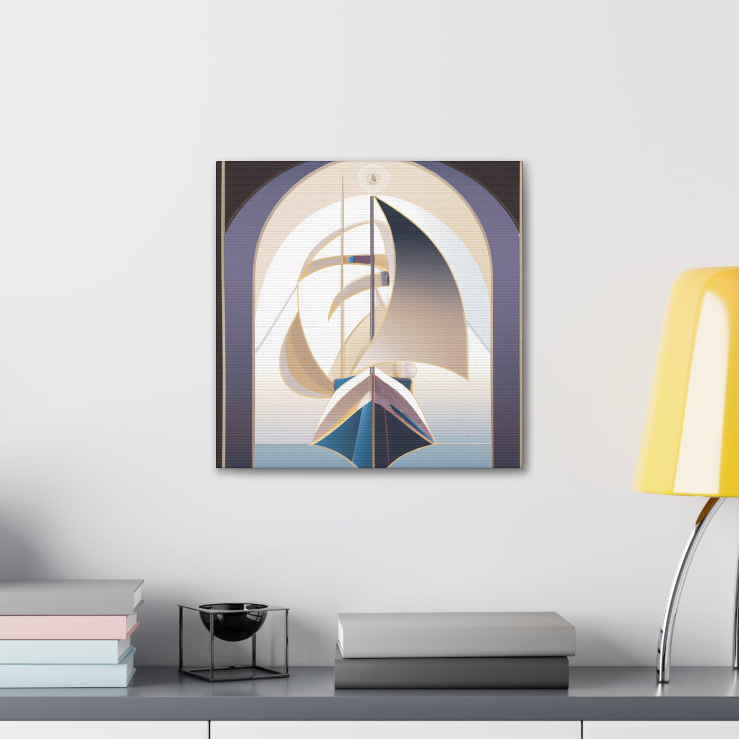 "Sailing in Moonlight Yacht" - Canvas