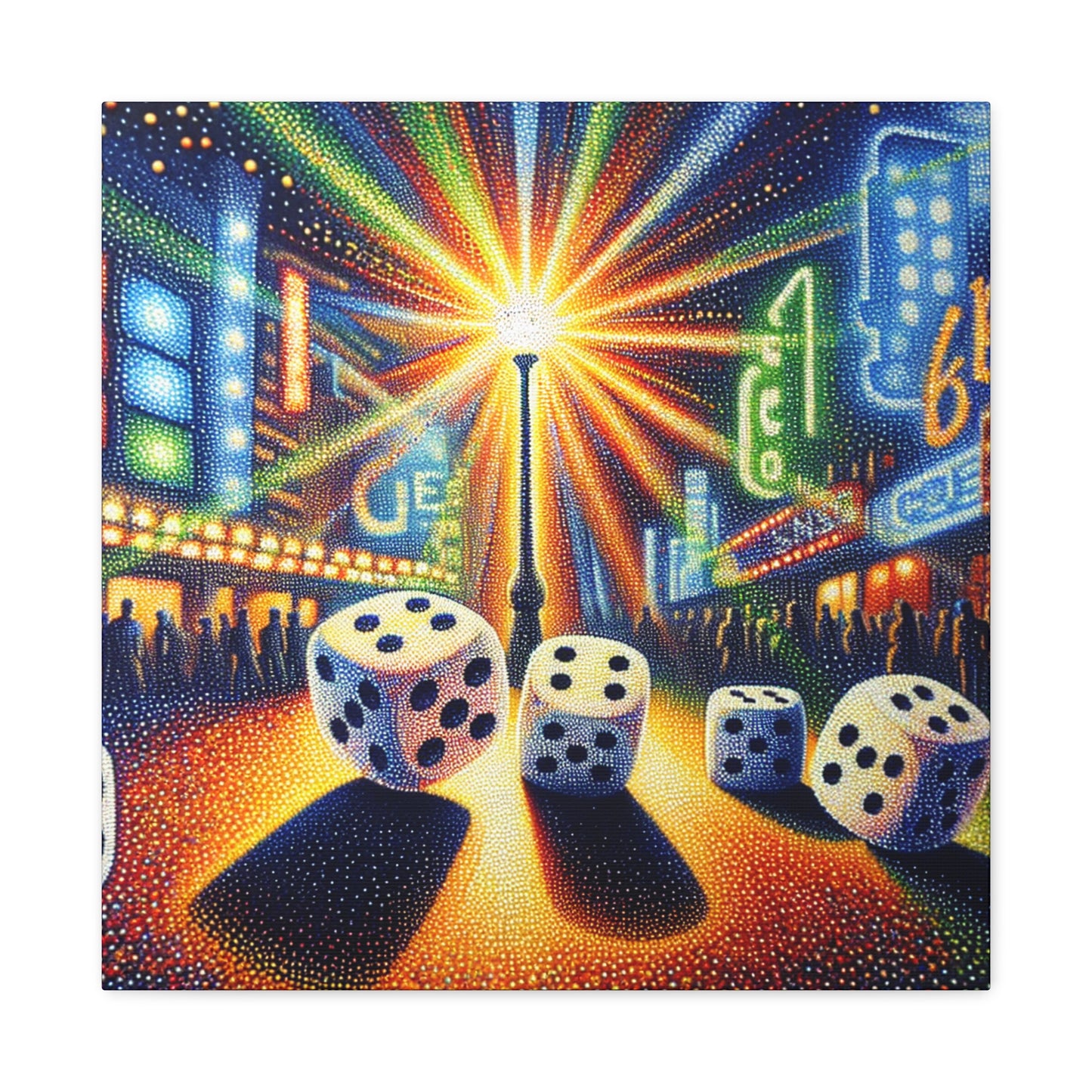 "Golden Gamble: Pixelated Chance" - Canvas