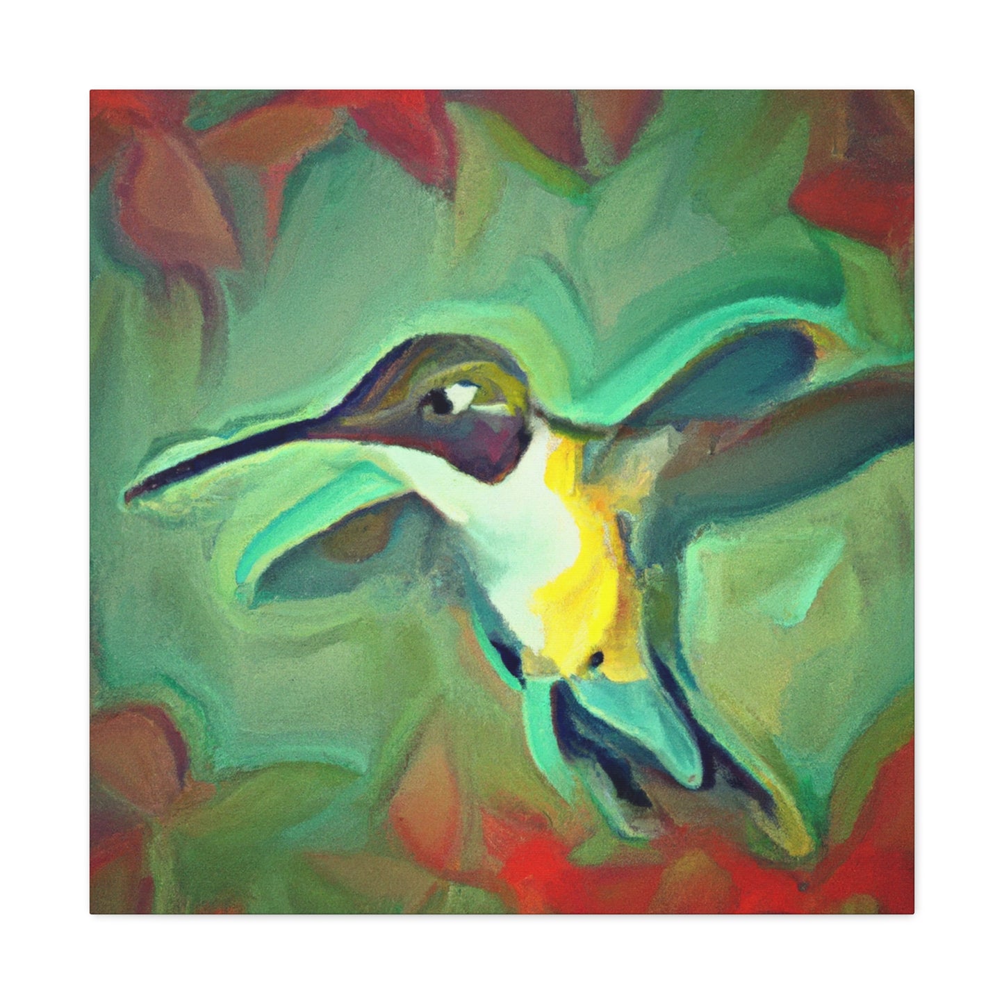 "Hummingbird in Sapphire Flight" - Canvas