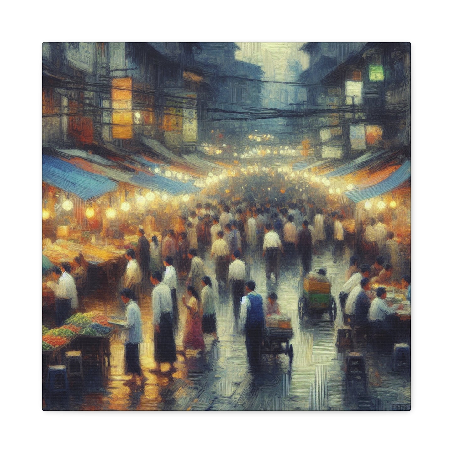 "Enchanting Twilight Stalls" - Canvas