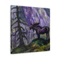 "Moose in Moonlight Impression" - Canvas