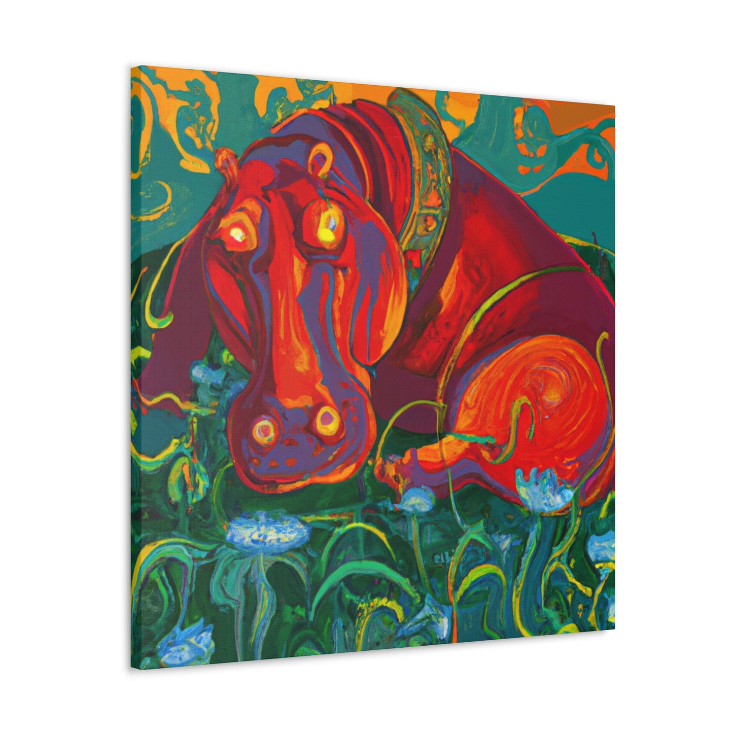 Hippo in Art Nouveau - Canvas