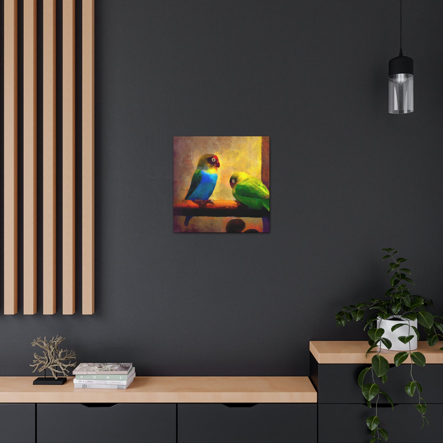 Lovebirds in Moonlight - Canvas