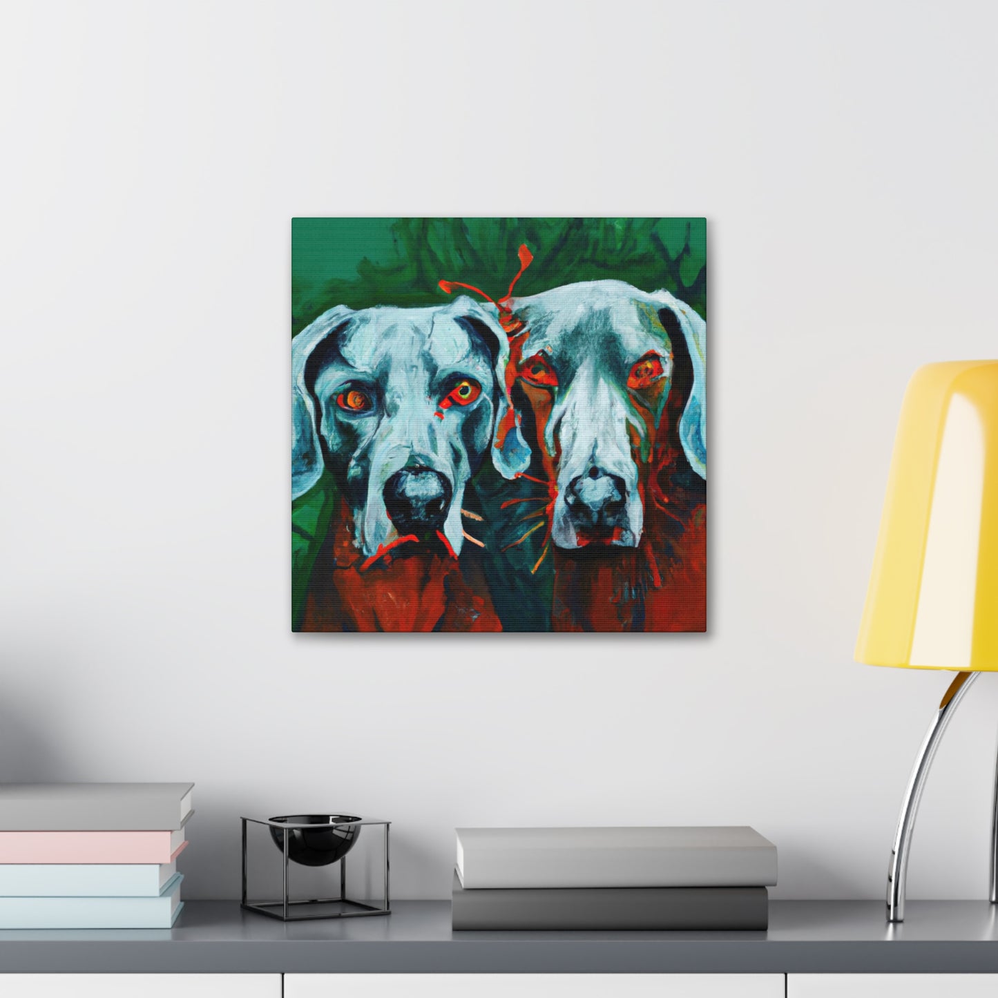 "Weimaraner in Moonlight" - Canvas