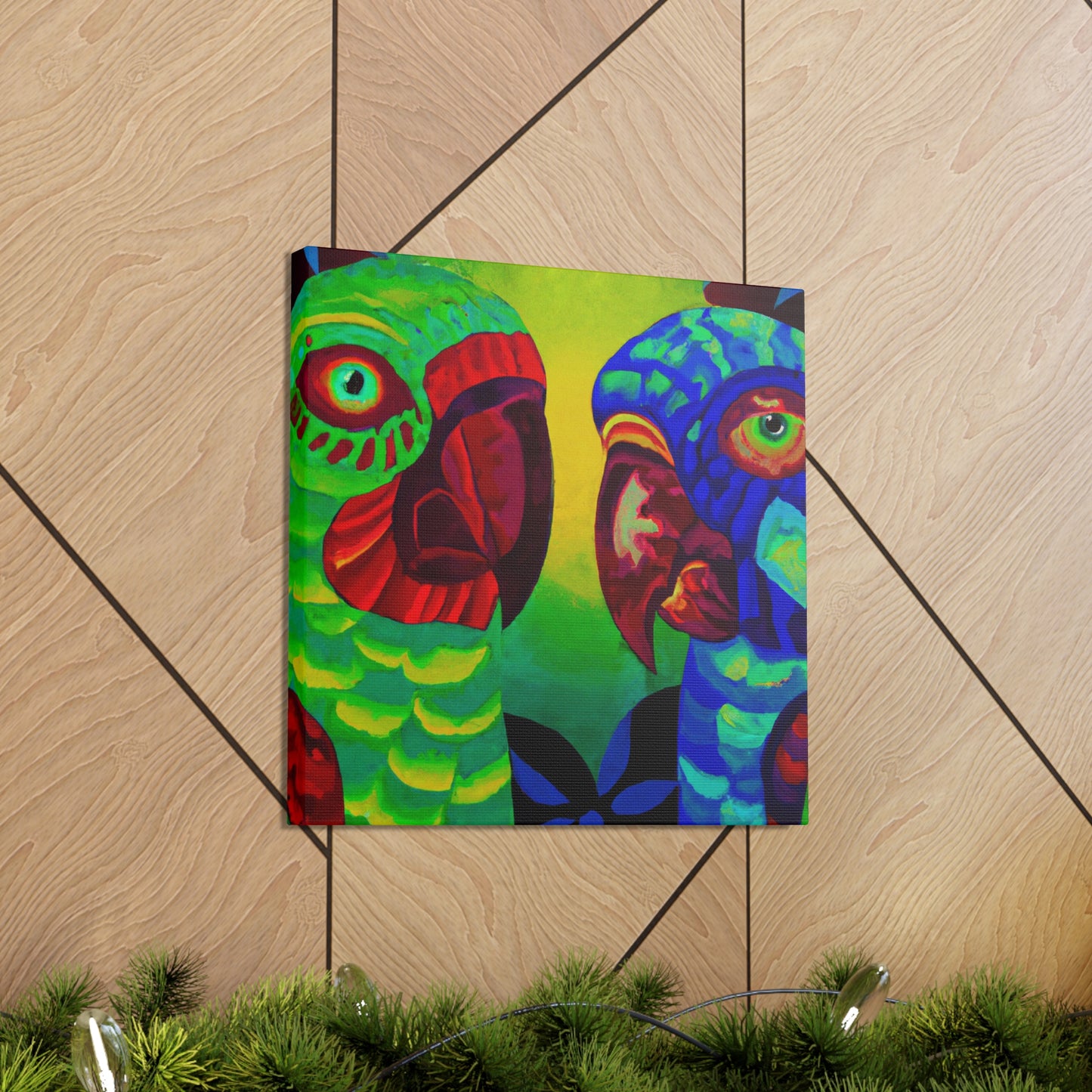 " Amazon Parrots Ablaze" - Canvas