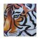 The Bengal tiger has become an iconic symbol of style and elegance in the Art Deco era of the 1920s. Its beautiful orange and black stripes, strong features, and fierce demeanor would all work to create a powerful and stylish motif. This could - Canvas