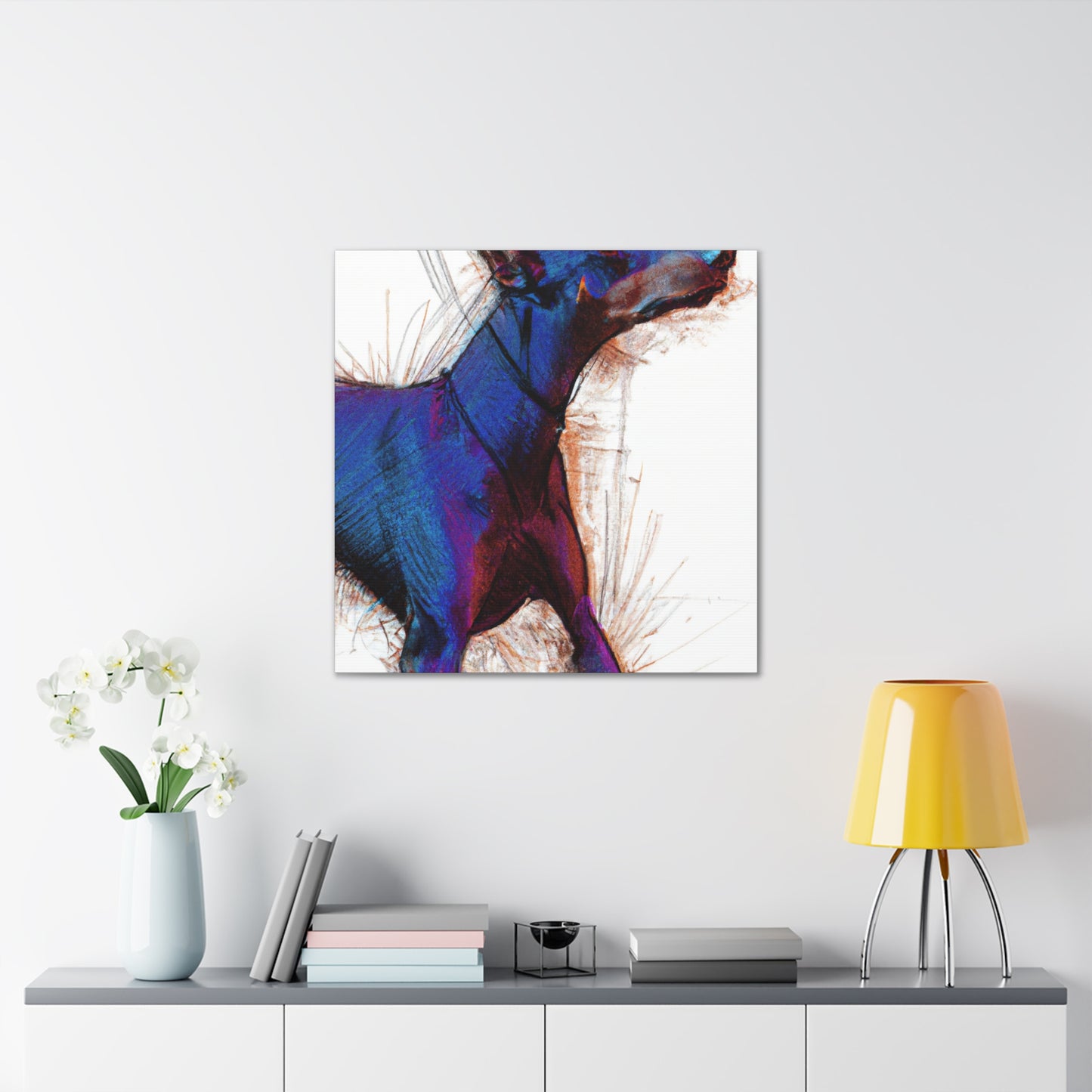 "Vibrant Doberman Portrait" - Canvas