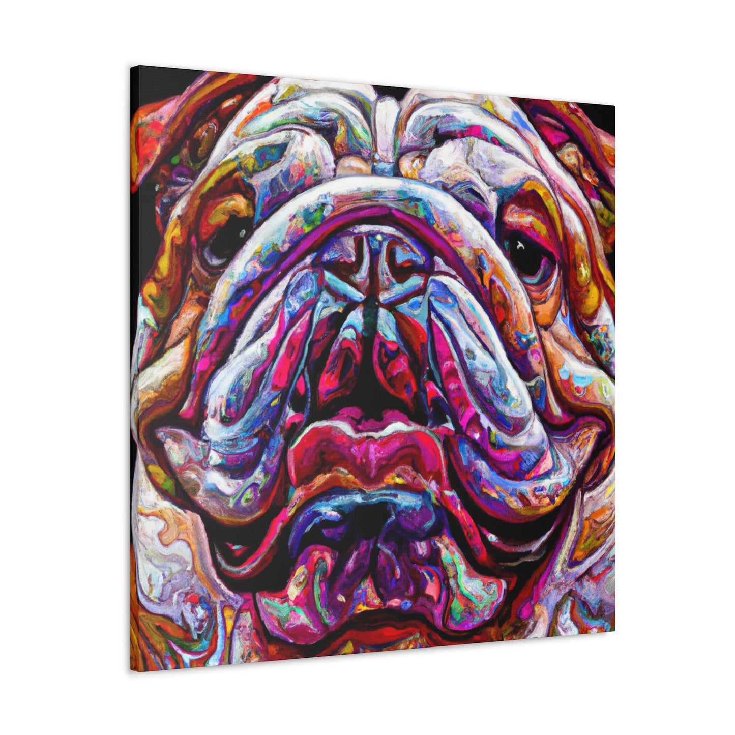 "Playful English Bulldog" - Canvas