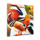 The mandarin duck, native to East Asia, became a popular motif in Art Deco aesthetics of the 1920s. Representing a symbol of love and fidelity, the Mandarin duck became popular because of its striking colors and graceful posture. The - Canvas