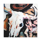 "Cow Skull Expressionism Painting" - Canvas