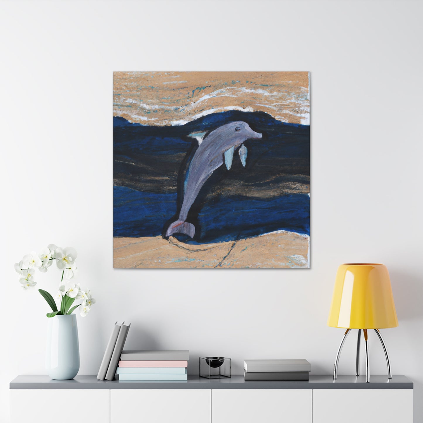 "Dolphins in Simplicity". - Canvas