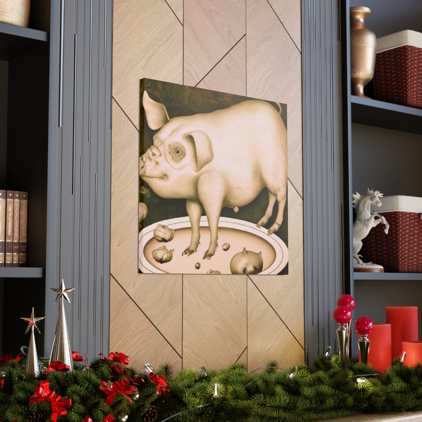 Pig with Grandeur. - Canvas