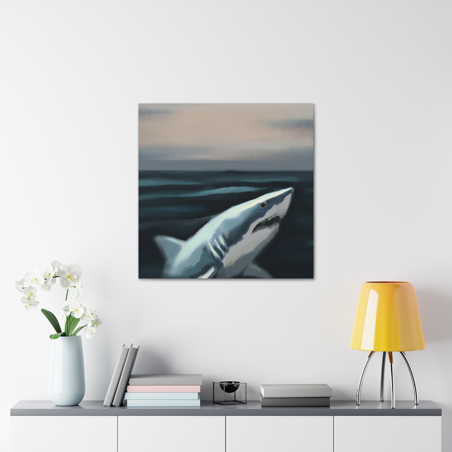 Great White Mystery. - Canvas