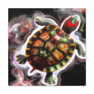 "Turtle of Scarlet Hues" - Canvas