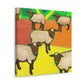 Sheep in Red Pastures - Canvas