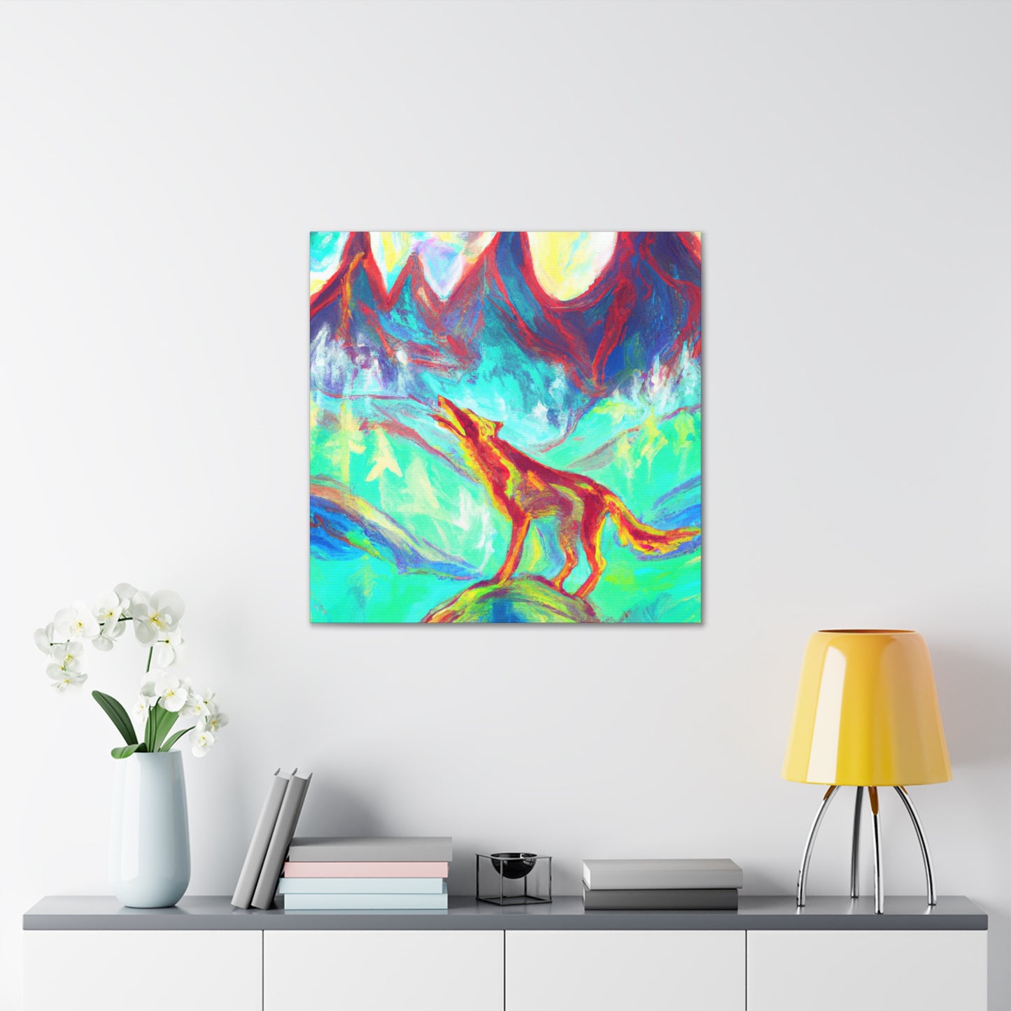 "Wolves in Fauvist Hues" - Canvas