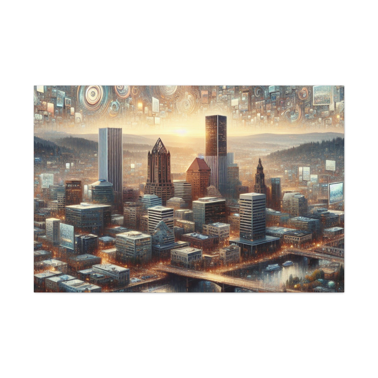 Serenity Amidst Cityscape - Canvas