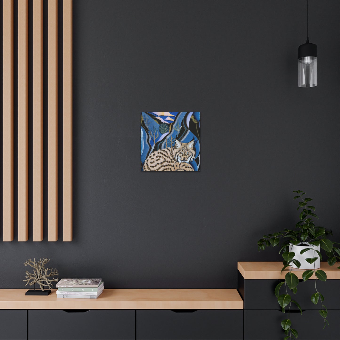 "Bobcat in Art Deco" - Canvas