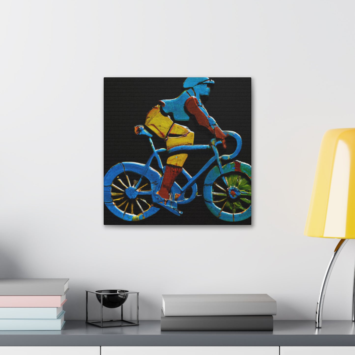 "Bicyclist in Motion" - Canvas