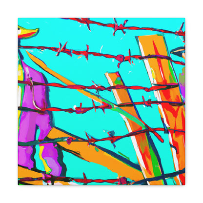 "Barbed Fence Maze Ahead" - Canvas