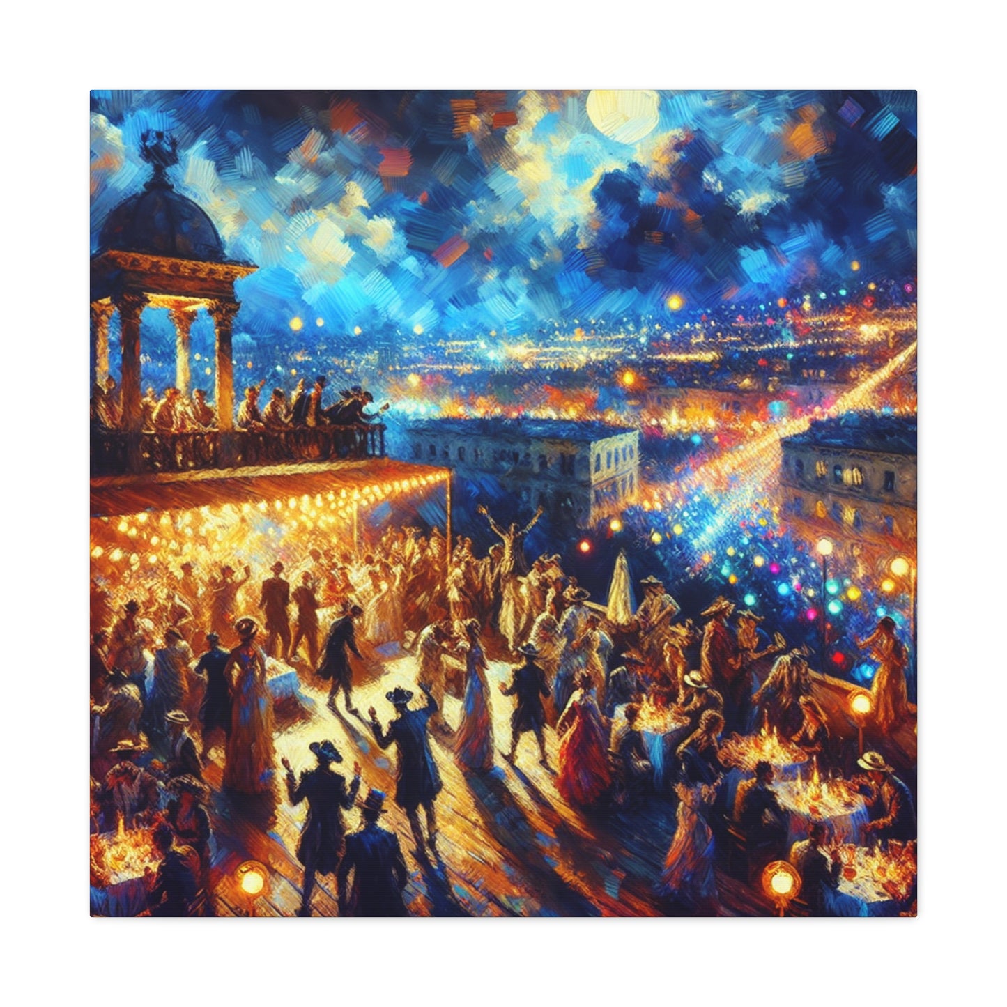 "Extravagant Rooftop Revelry" - Canvas