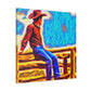 Cowboy on Fencepost - Canvas