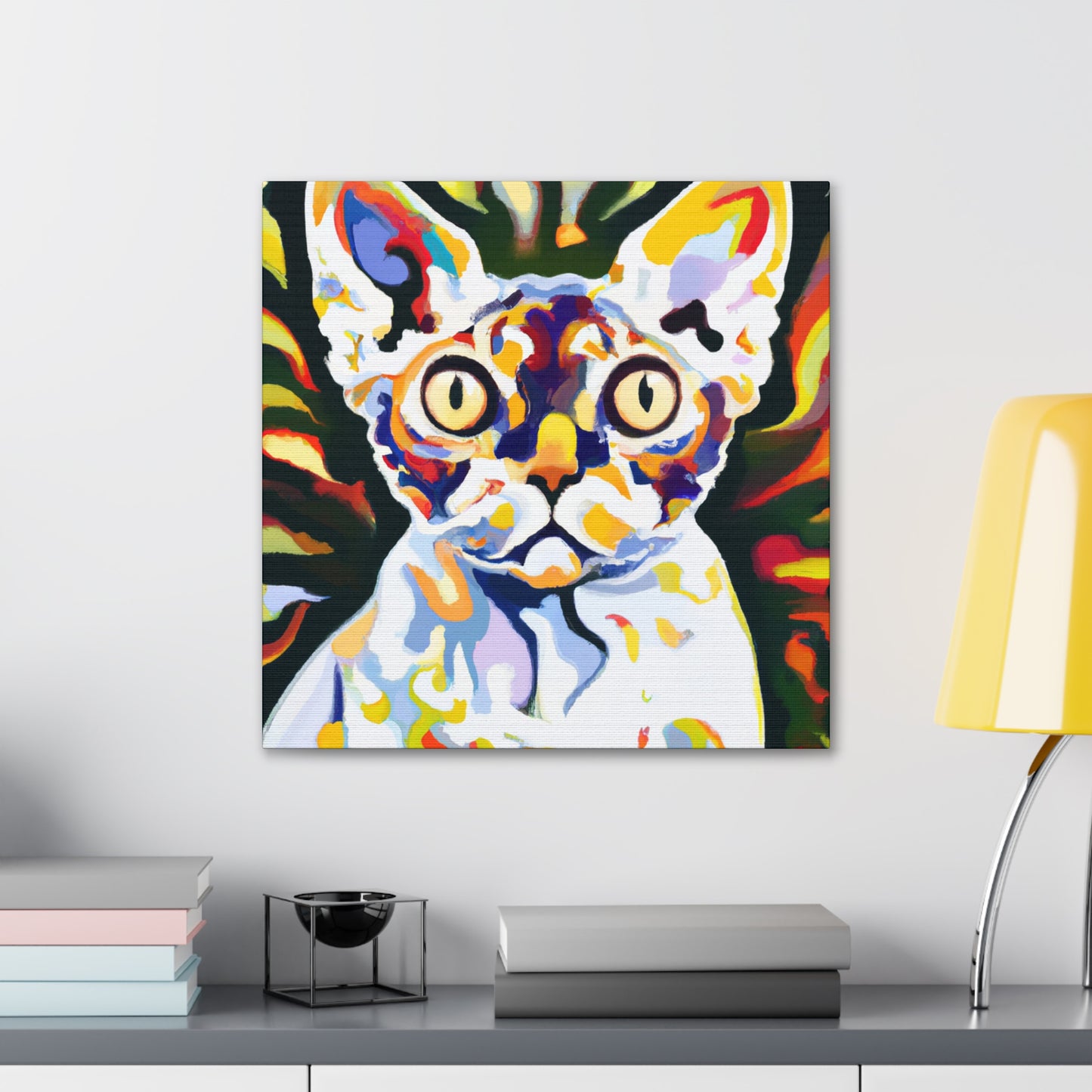 Devon Rex in Bloom - Canvas