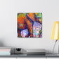 Elephant Embrace Abstraction - Canvas