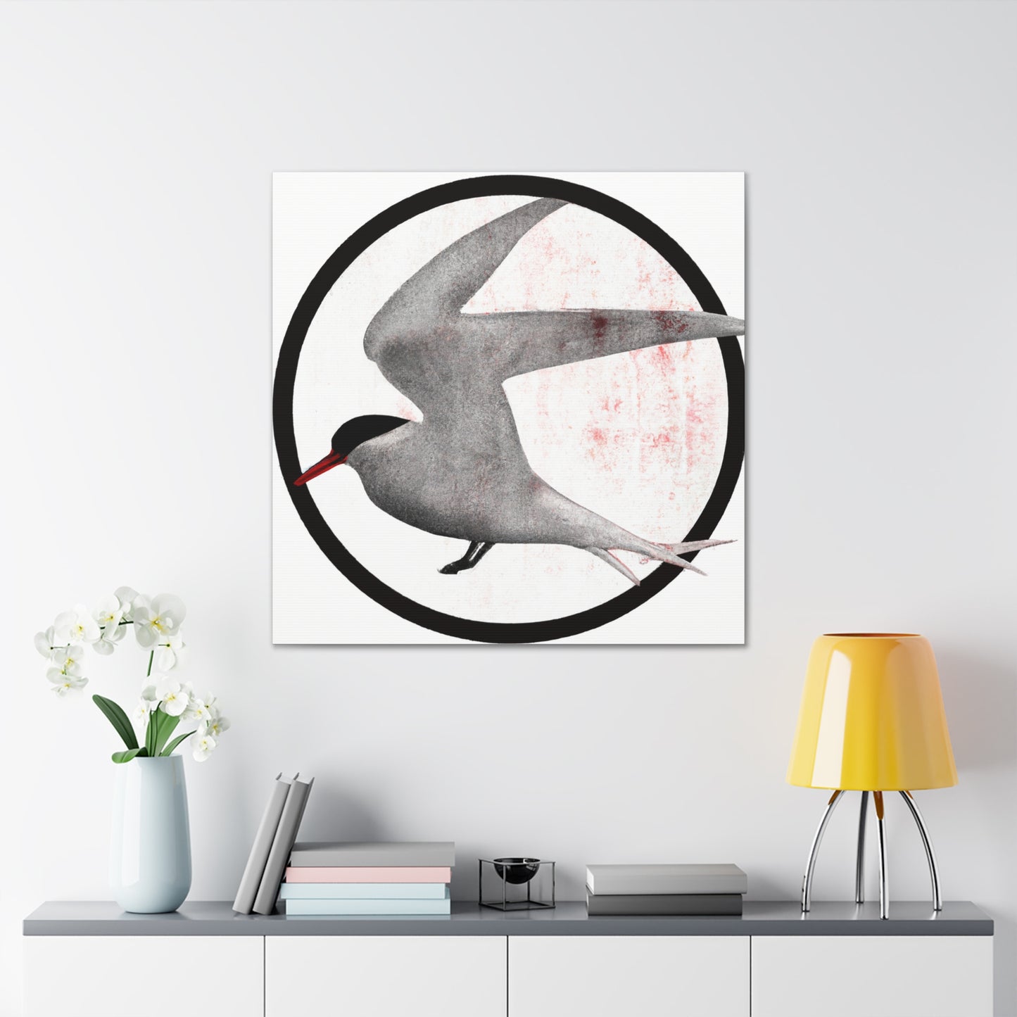 The Art Deco style of the 1920s was characterized by its angular look, zigzag patterns, and monochromatic color schemes that used a lot of black and white. The Arctic Tern, a bird native to the Arctic - Canvas