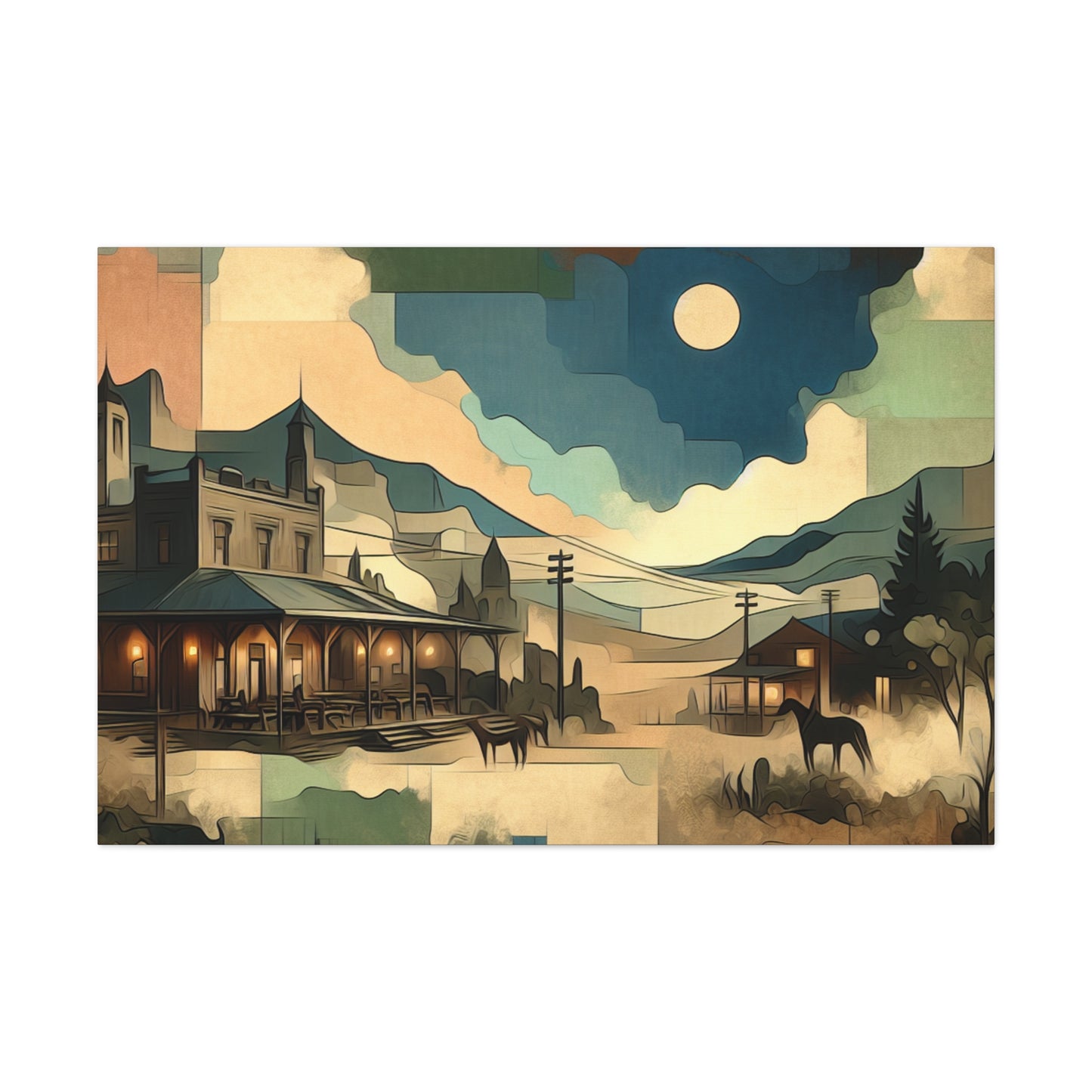 "Saloon Serenade at Dusk" - Canvas