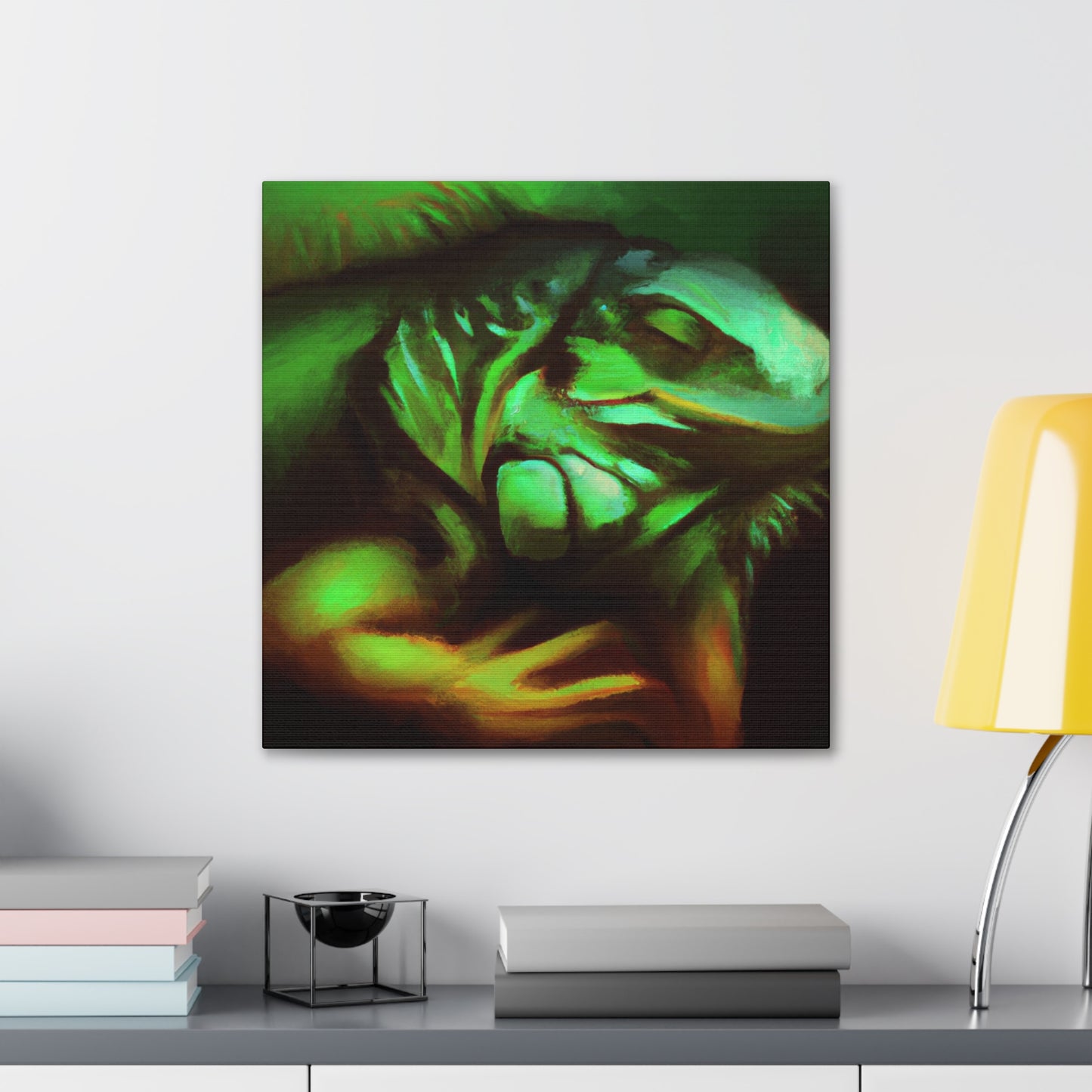 "Green Iguana Reflection" - Canvas