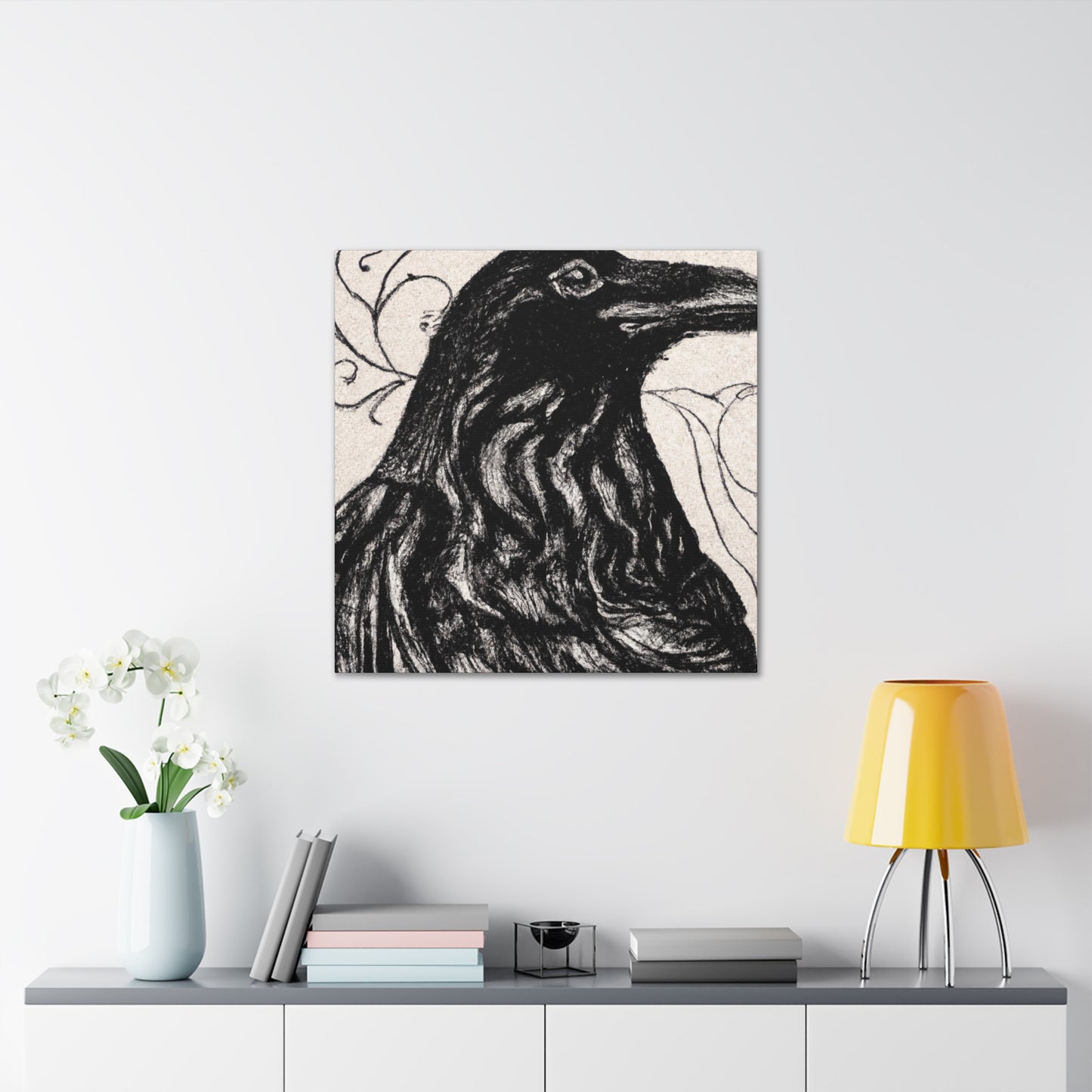 Crow in Rococo Style - Canvas