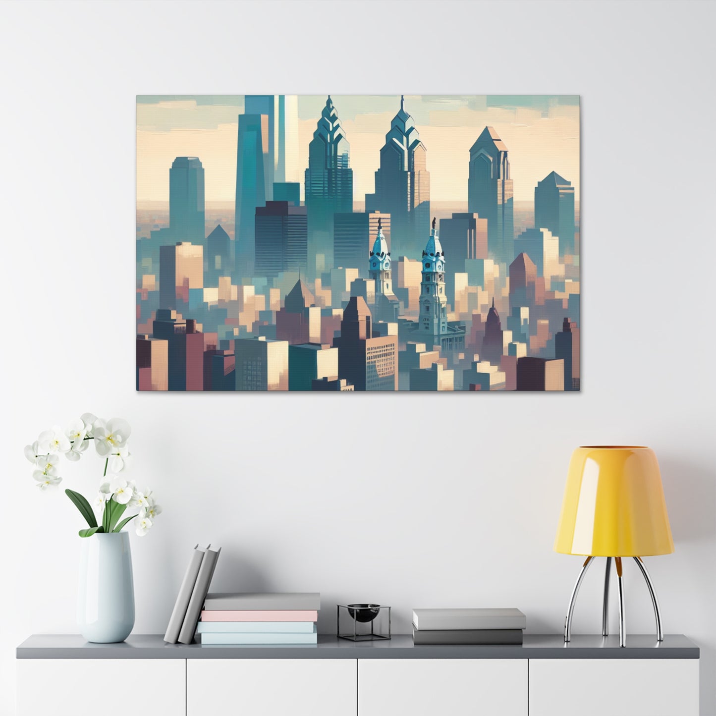 "City's Rhythmic Reflections" - Canvas