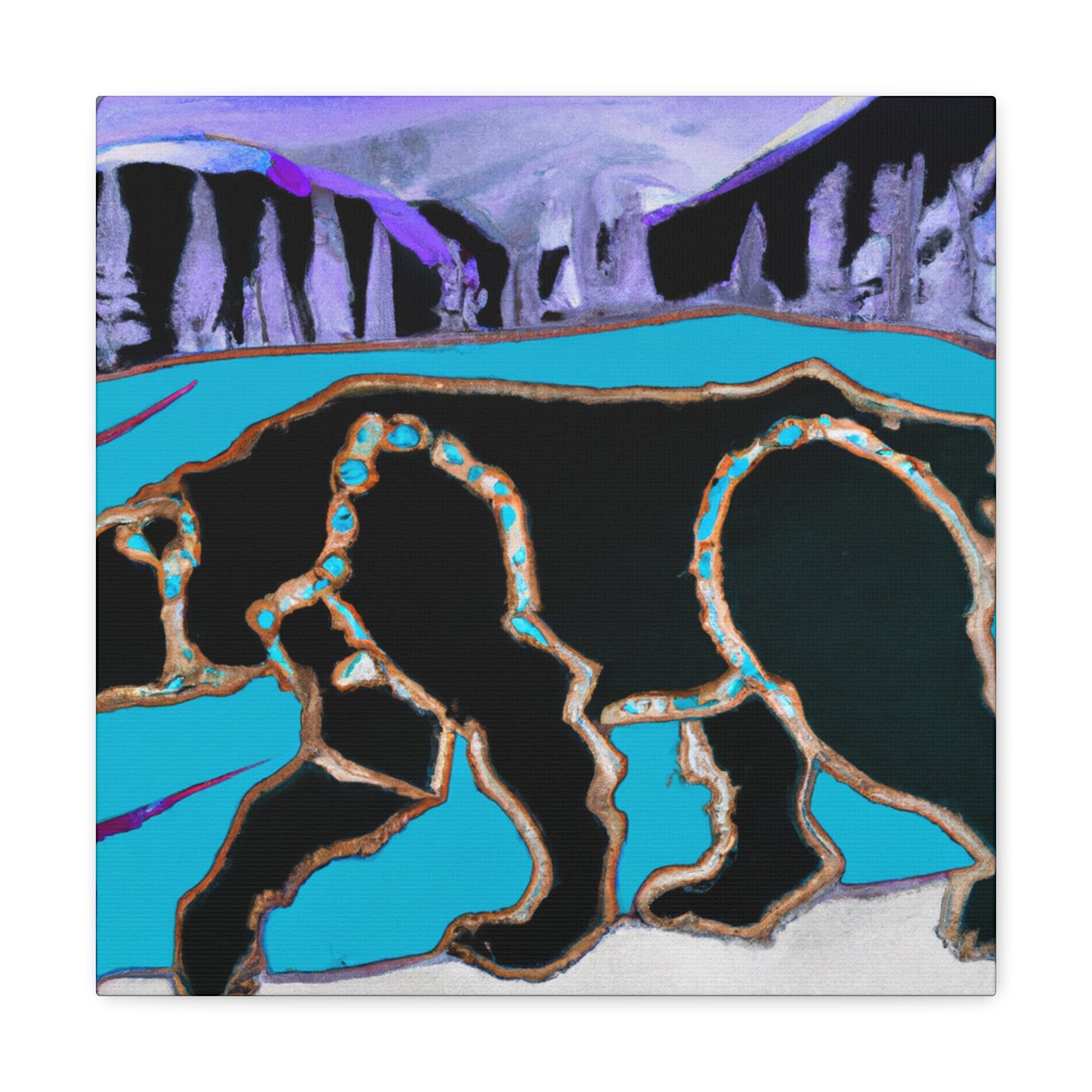 Bear in Moonlit Wood - Canvas