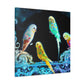 Budgerigars in Bloom - Canvas