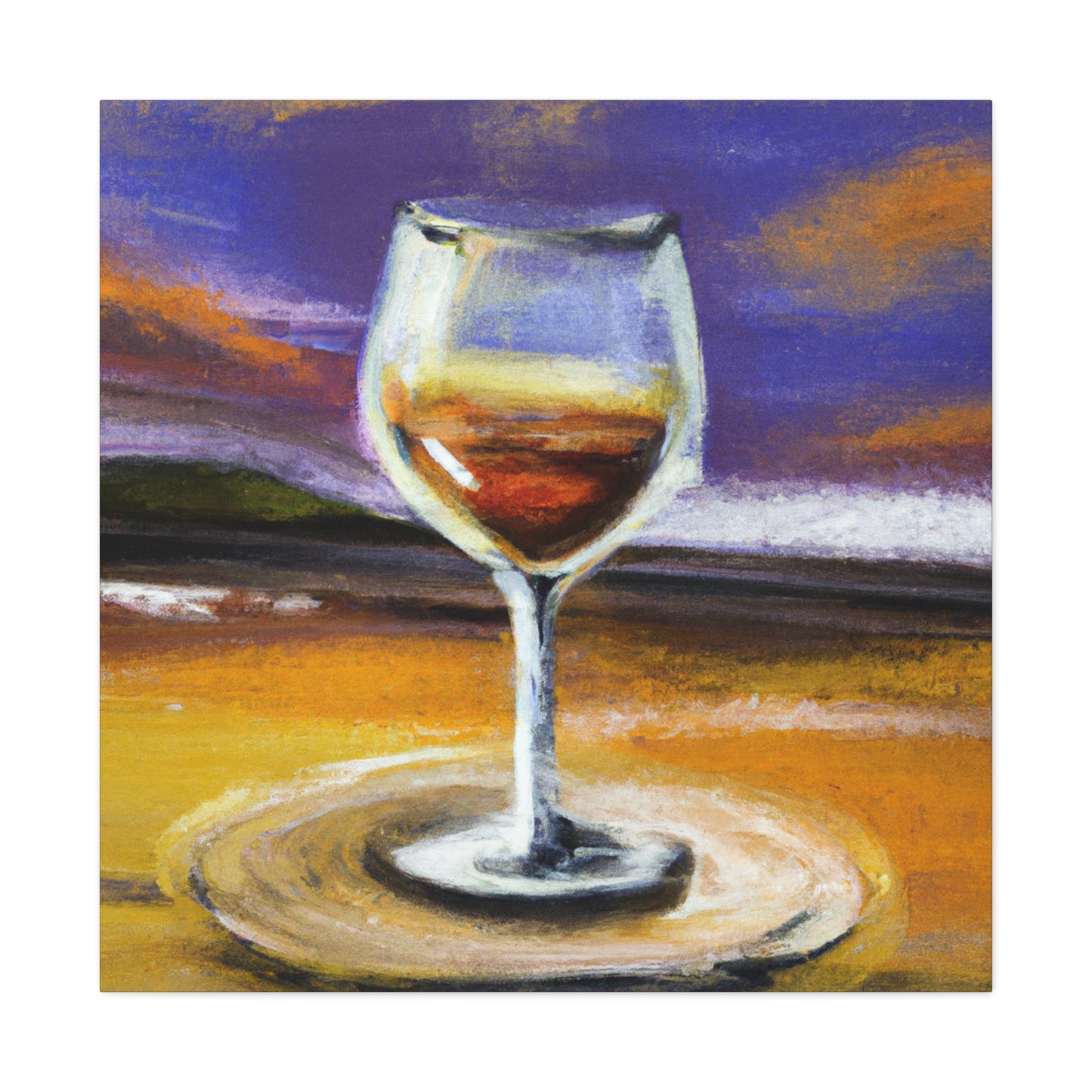 "Wine Glass by Moonlight" - Canvas