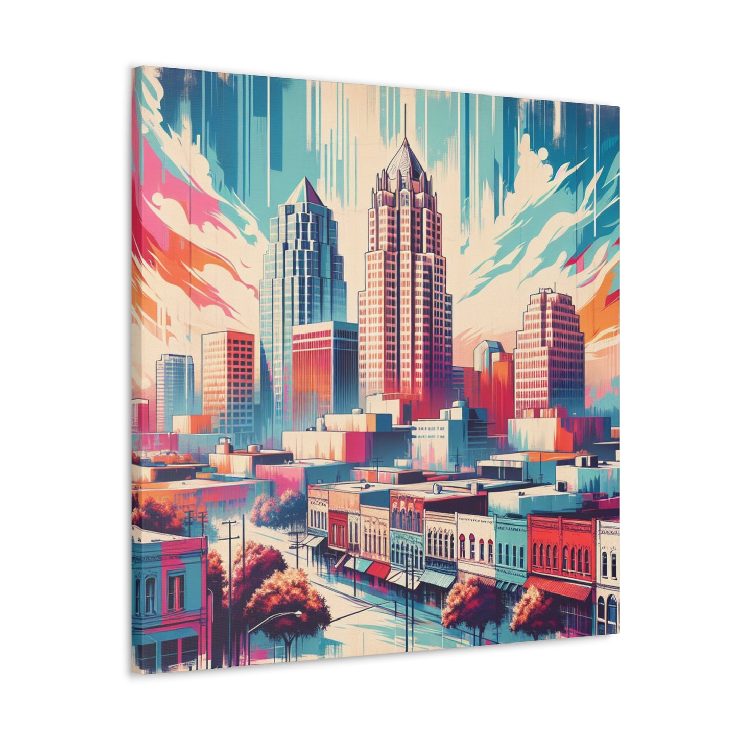 "Vibrant Texan Mural" - Canvas