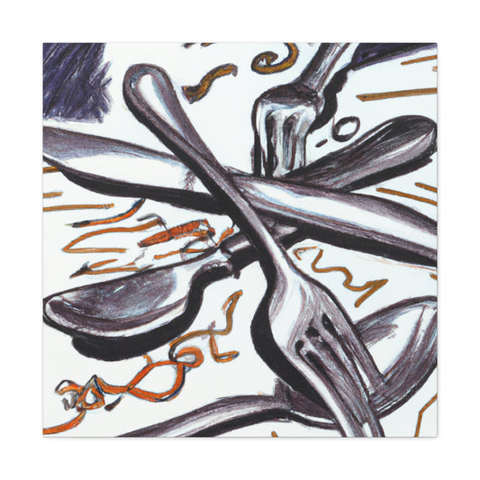 Silvered Utensils Art - Canvas